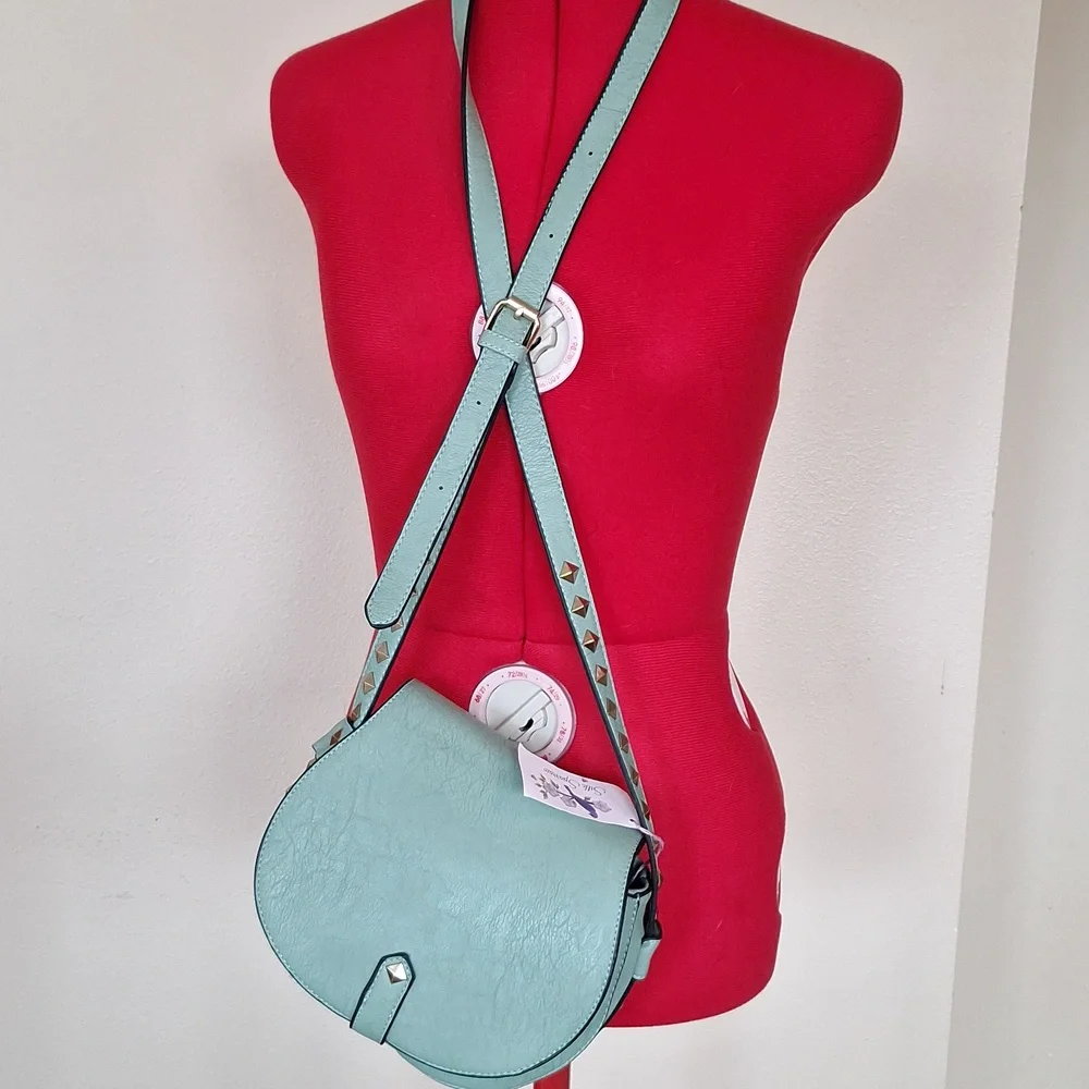 Silk Sparrow Studded Crossbody Purse Sea Green - Picture 2 of 13